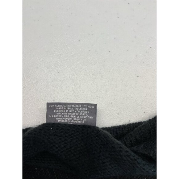 WOODEN‎ SHIPS Paola Buendia Sweater S/M Black open knit boxy oversized Stars - Picture 4 of 7